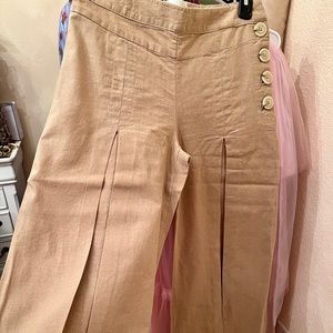 Wide Leg Linen Blend Pants